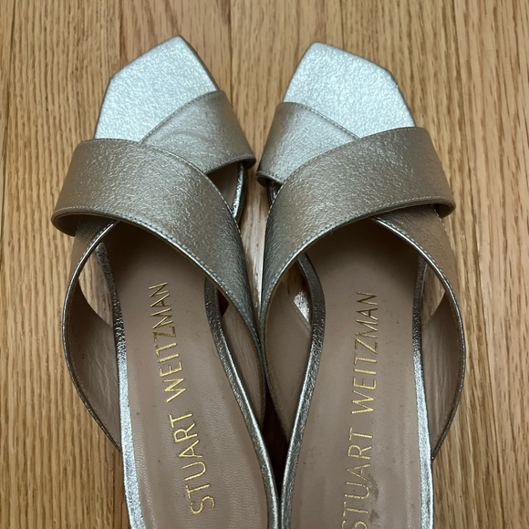 Stuart Weizman Silver Aletha Sandal Sz 7 - Picture 3 of 5